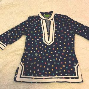 Polka dot Tunic with white piping